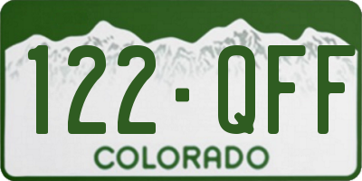 CO license plate 122QFF
