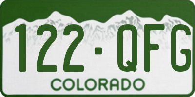 CO license plate 122QFG
