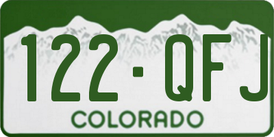 CO license plate 122QFJ