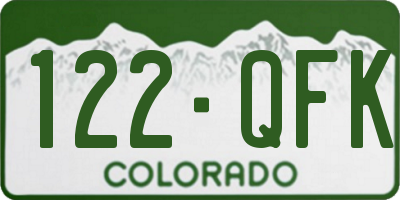 CO license plate 122QFK
