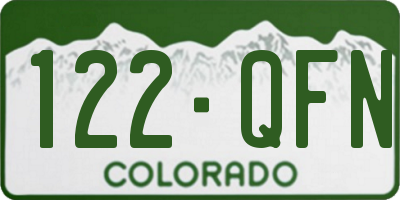 CO license plate 122QFN