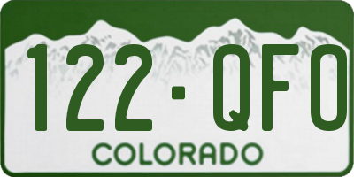 CO license plate 122QFO