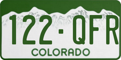 CO license plate 122QFR