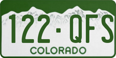 CO license plate 122QFS