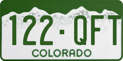 CO license plate 122QFT