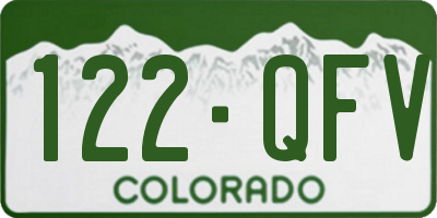 CO license plate 122QFV