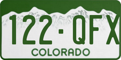 CO license plate 122QFX