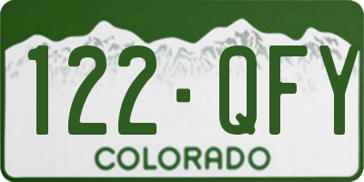 CO license plate 122QFY