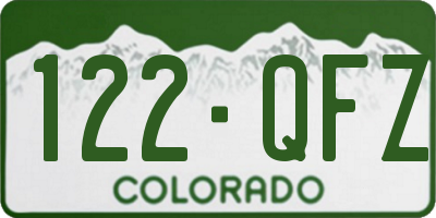 CO license plate 122QFZ