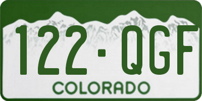 CO license plate 122QGF