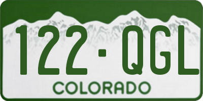 CO license plate 122QGL