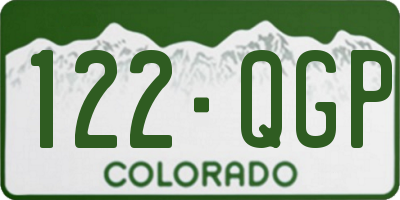 CO license plate 122QGP