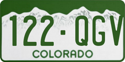 CO license plate 122QGV