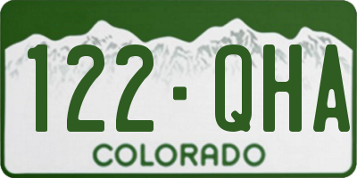 CO license plate 122QHA