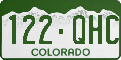 CO license plate 122QHC