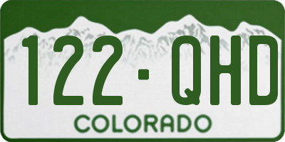 CO license plate 122QHD