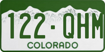 CO license plate 122QHM