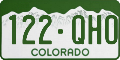 CO license plate 122QHO