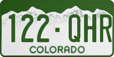 CO license plate 122QHR