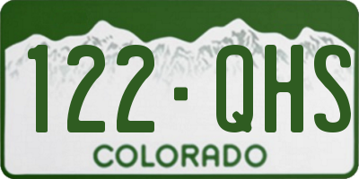 CO license plate 122QHS