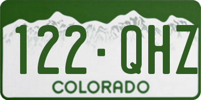 CO license plate 122QHZ