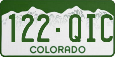 CO license plate 122QIC