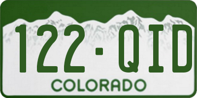 CO license plate 122QID