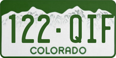 CO license plate 122QIF