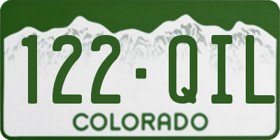CO license plate 122QIL