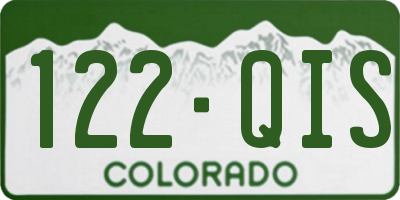 CO license plate 122QIS