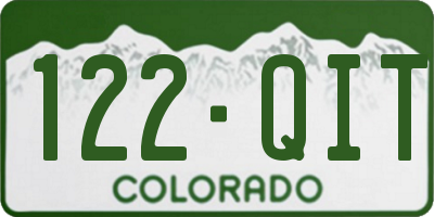 CO license plate 122QIT