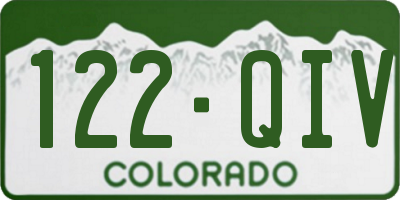 CO license plate 122QIV