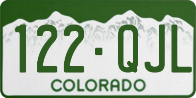 CO license plate 122QJL