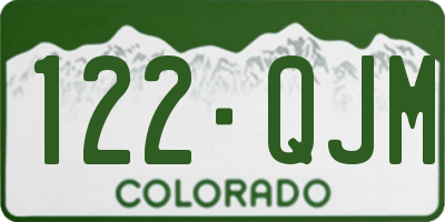 CO license plate 122QJM