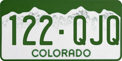 CO license plate 122QJQ