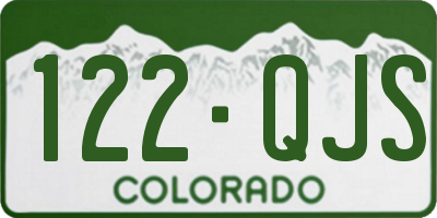 CO license plate 122QJS