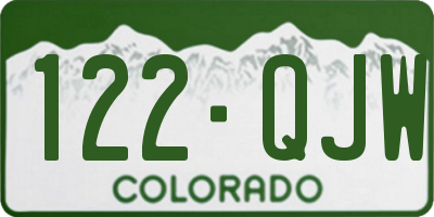 CO license plate 122QJW