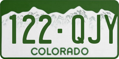 CO license plate 122QJY