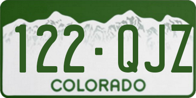 CO license plate 122QJZ