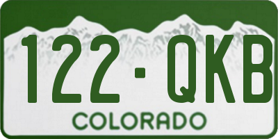 CO license plate 122QKB