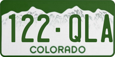 CO license plate 122QLA