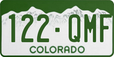 CO license plate 122QMF