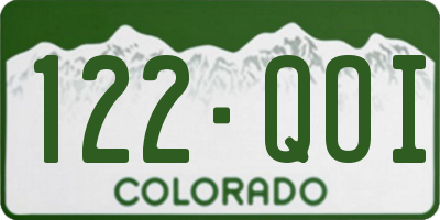 CO license plate 122QOI