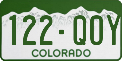 CO license plate 122QOY
