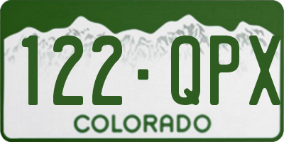 CO license plate 122QPX