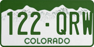 CO license plate 122QRW