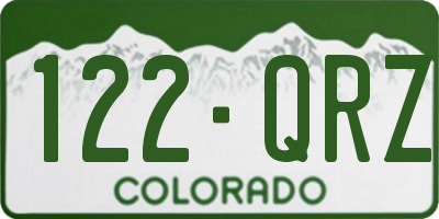 CO license plate 122QRZ