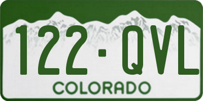 CO license plate 122QVL