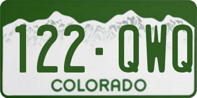 CO license plate 122QWQ