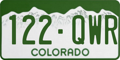 CO license plate 122QWR